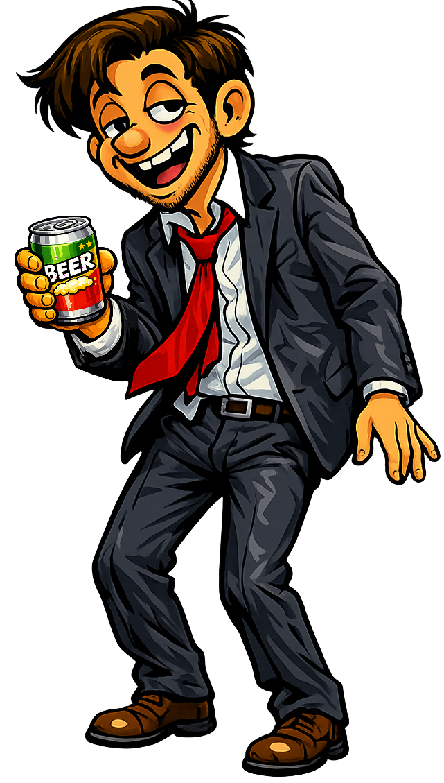Drunk Dude With Beer